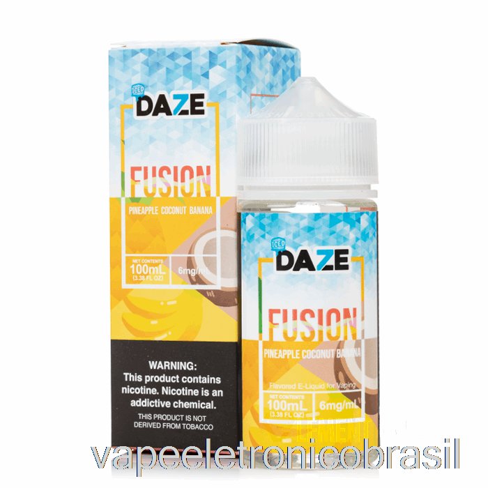 Vape Eletrônico Abacaxi Gelado Banana Coco - 7 Daze Fusion - 100ml 0mg